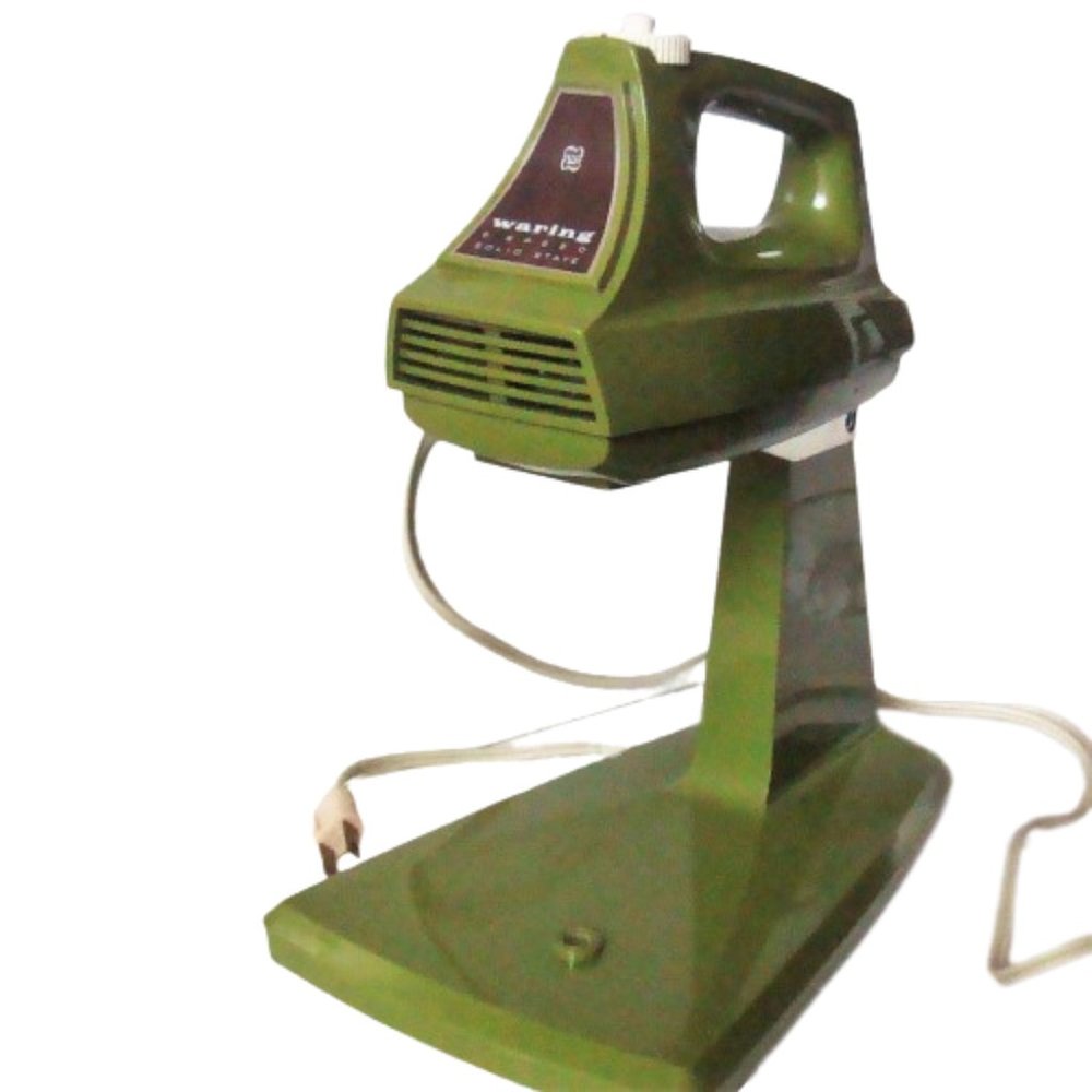 VTG 70s WARING 6 Speed Kitchen Mixer + Base Retro Avocado Green